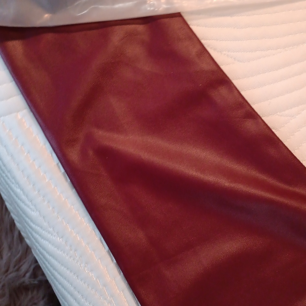 Fashion Nova Burgundy Faux Leather  Leggings In XL - Picture 3 of 3